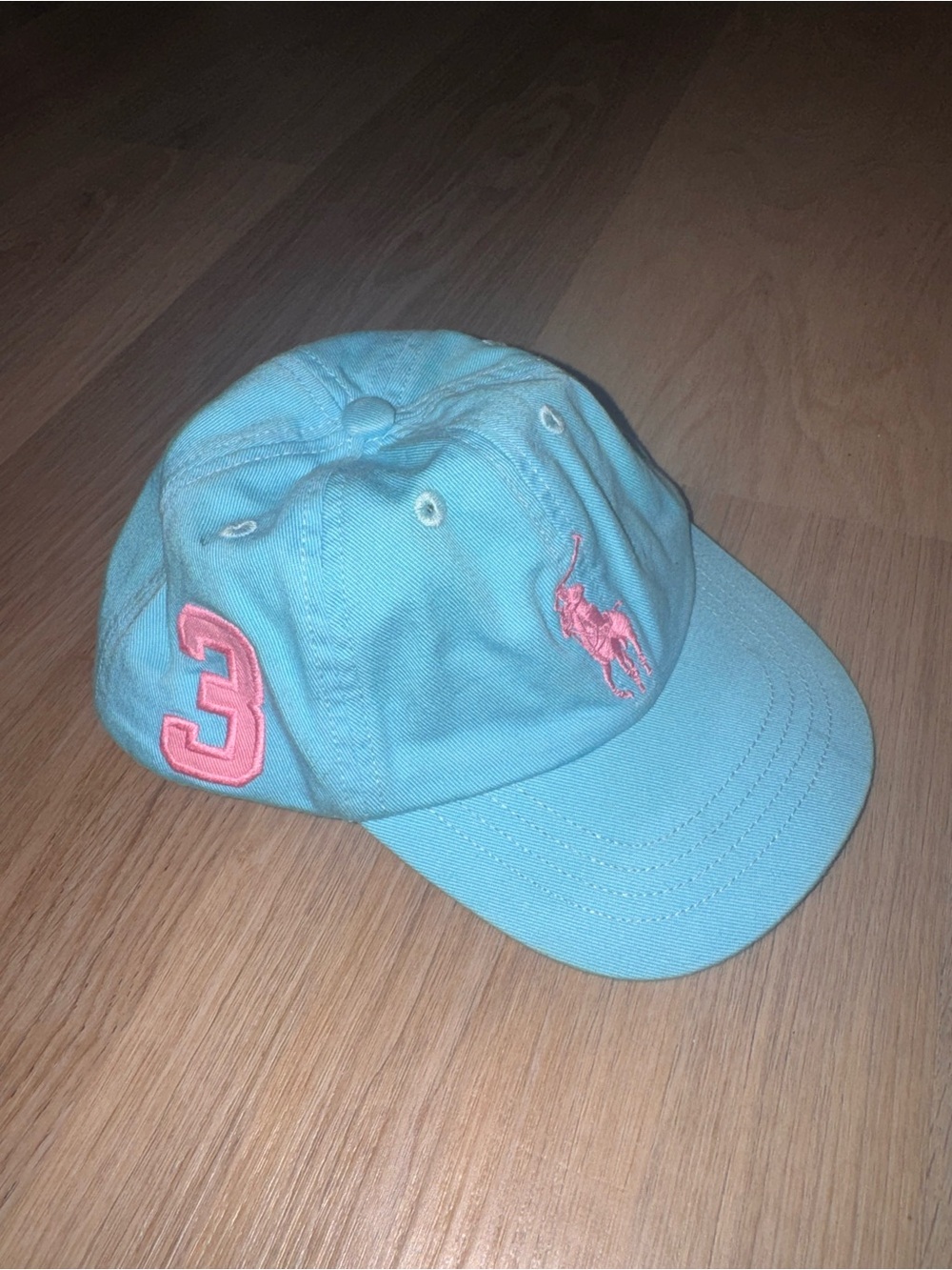 Ralph Lauren Polo Kids 12-24M Blue & Pink Hat